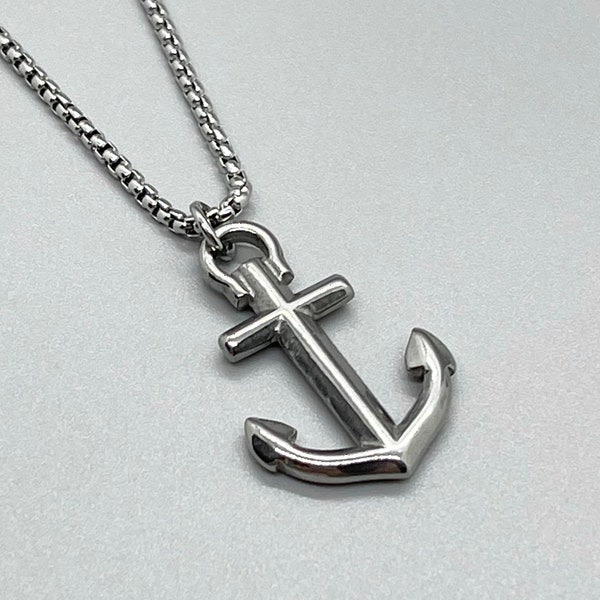 Stainless Steel ANCHOR Pendant Necklace ~ No Tarnish ~ Nautical Jewelry ~ Sailor ~ Women Men Unisex Jewelry Gift ~ Fun Fashion On The Go