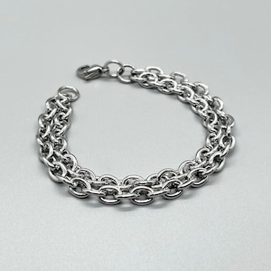 Stainless Steel Cable Chain Bracelet ~ No Tarnish ~ Round Oval Link Chain ~ Layered Multi Chain ~ Fun Fashion On The Go