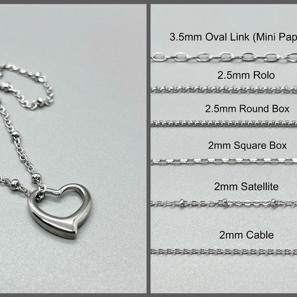 Stainless Steel Open Heart Pendant Necklace ~ CHOOSE YOUR CHAIN ~ No Tarnish ~ Floating Heart Charm ~ Gifts For Her ~ Fun Fashion On The Go