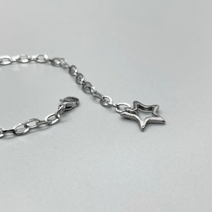 Stainless Steel STAR Pendant Bracelet No Tarnish Oval Link Chain Mini Paperclip Women Teen Fun Fashion On The Go image 3