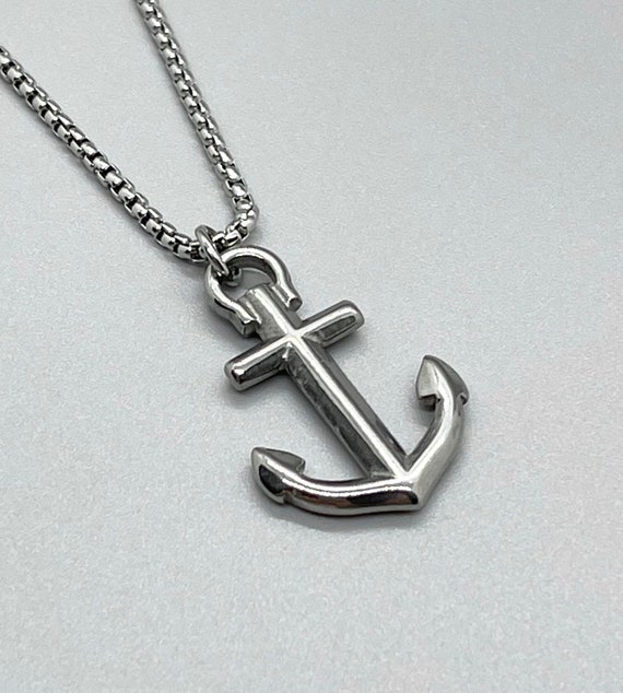 Waterproof Stainless Steel Anchor Pendant Necklace: Nautical Mariner Jewelry