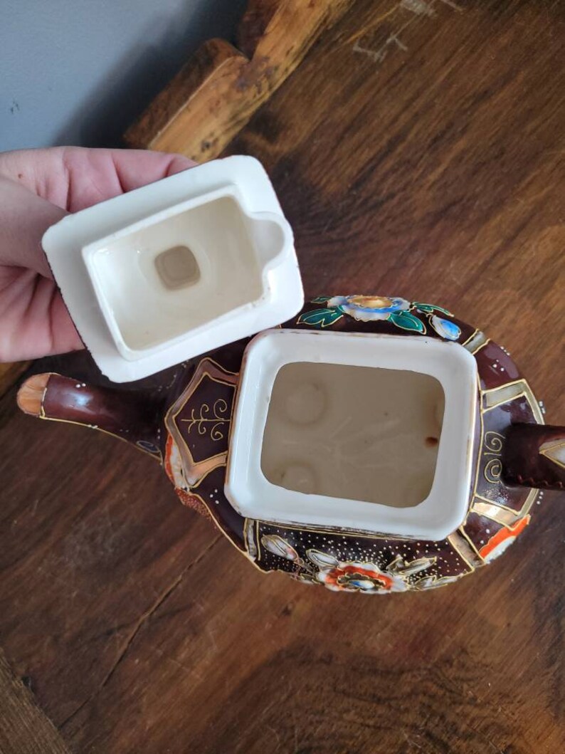 Vintage Satsuma Moriage Elephant Teapot Marked Maded in Japan Etsy