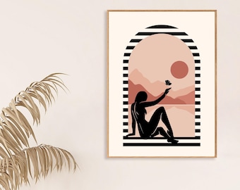 Nude on the moon Adult only Art Print Vintage Vintage Advertising Poster 13 x 19 Dorm Decor Minimalist Art Posters
