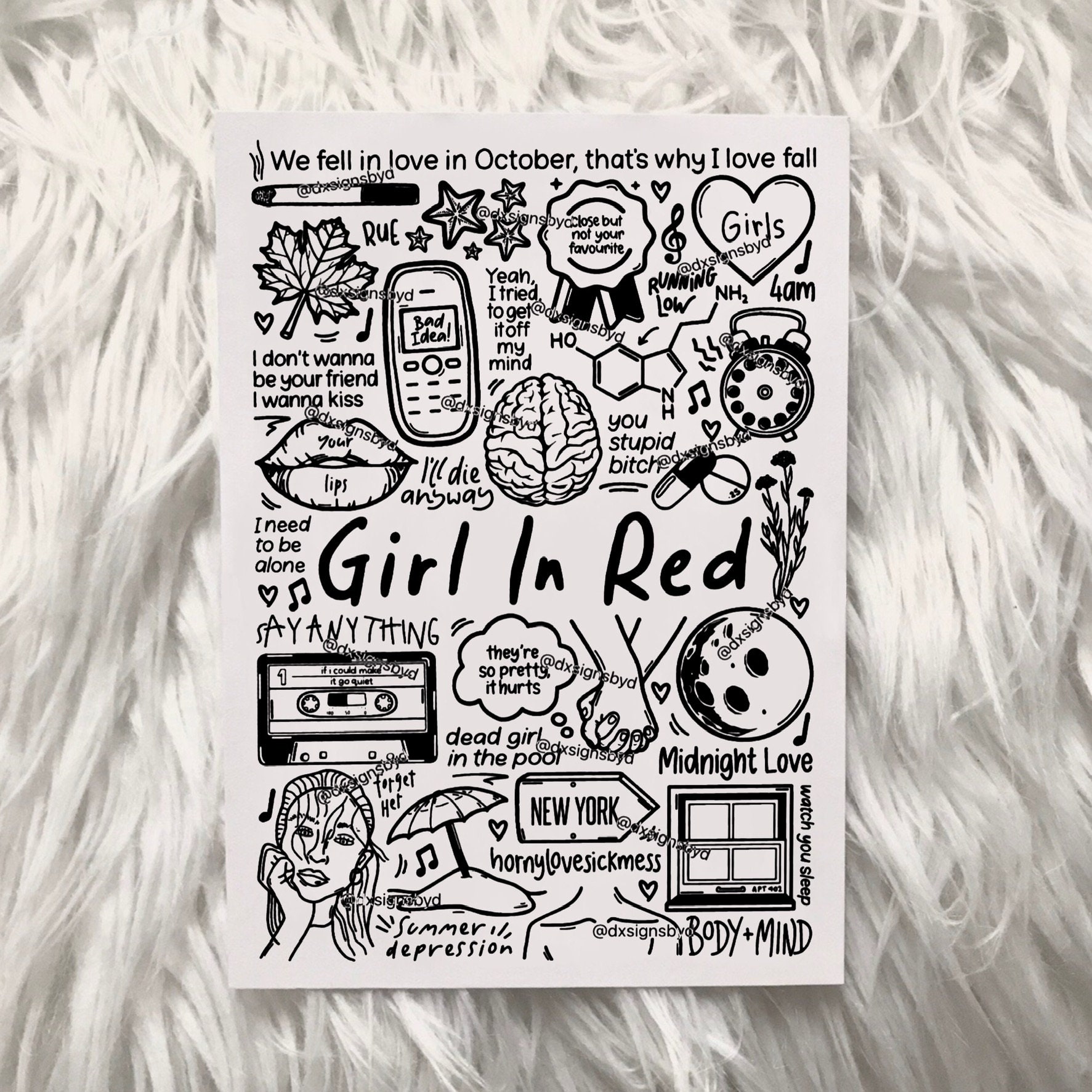 Discover Girl In Red Merch Poster