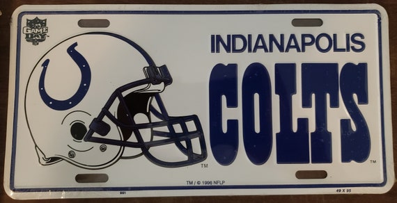 Metal Vanity License Plate Tag Cover Football Team Indianpolis Colts 