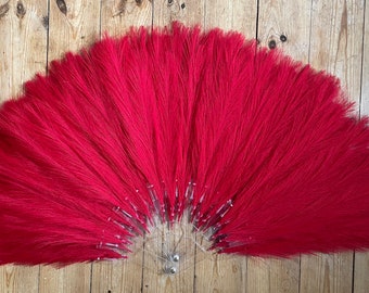 Large vegan burlesque fans - cruelty free "feather" fans