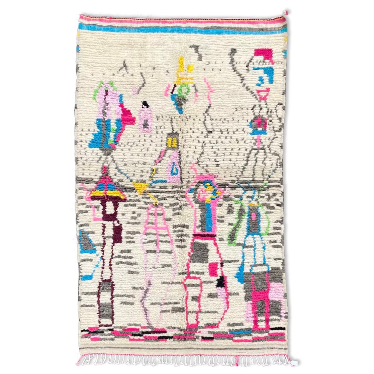 Berber Moroccan Boucherouite Rug 140x240 cm, Hand Knotted Rug