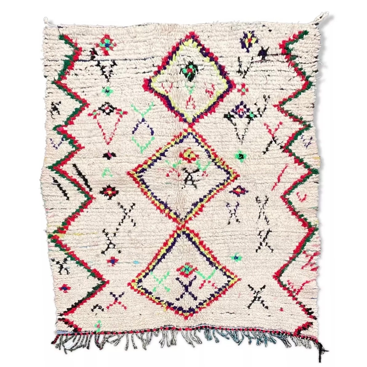 Berber Moroccan Azilal Wool Rug 145x190 cm, Hand Made Rug