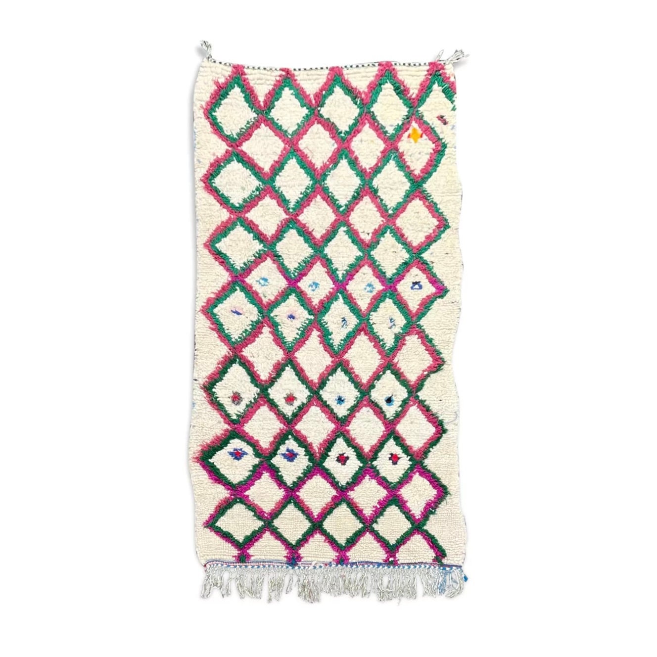 Berber Azilal Wool Rug 100x210 cm, Colorful, Hand Knotted Rug