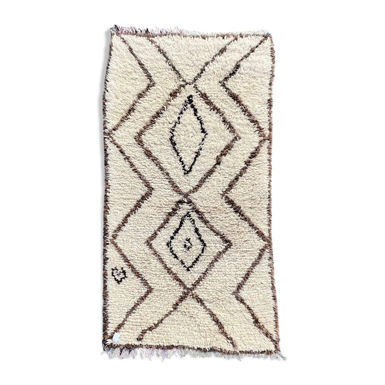 Tapis Berbere Beni Ouarain Vintage 90×165 cm, Tapis en Laine