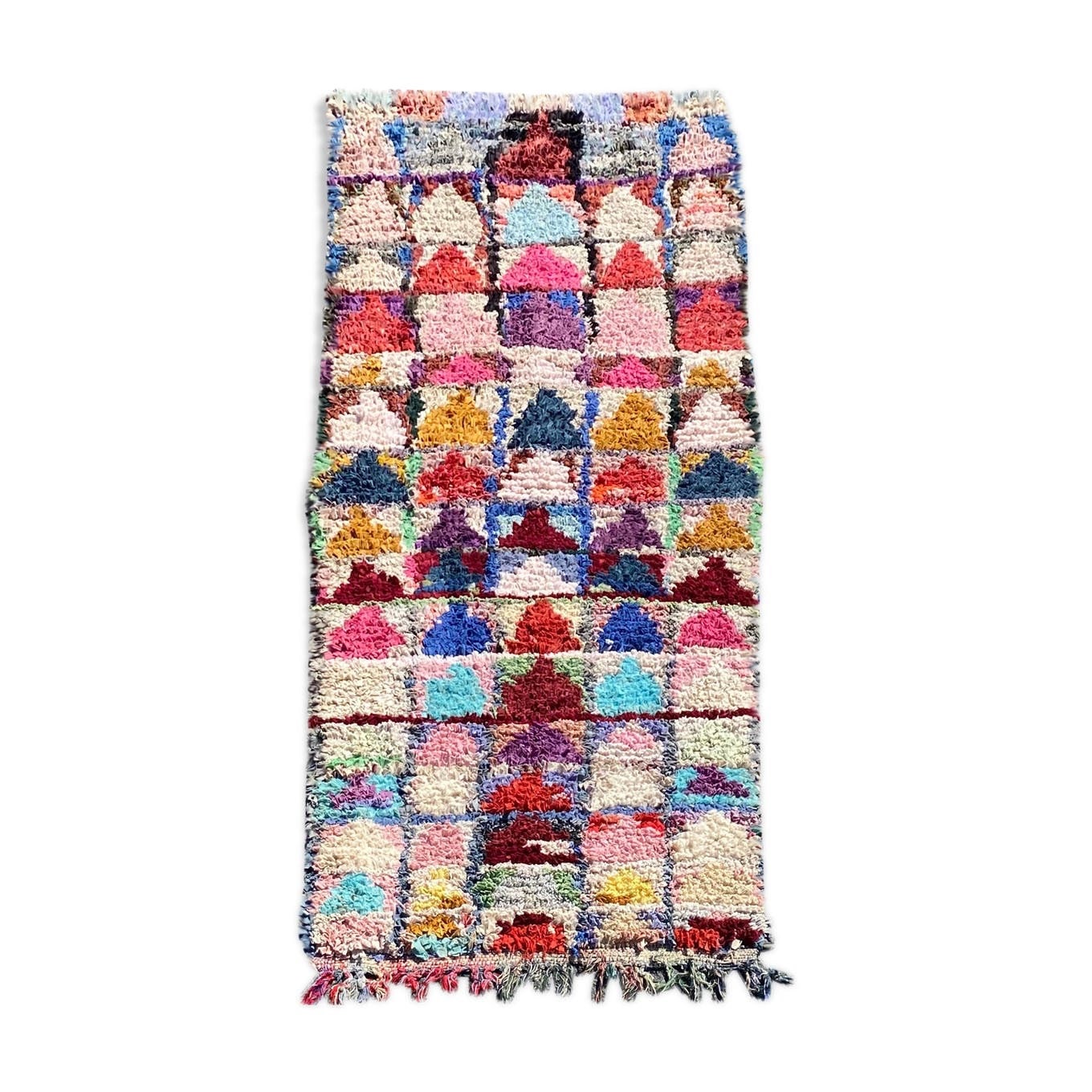 Tapis Berbere Boucherouite 100×225 cm, Tapis Coloré