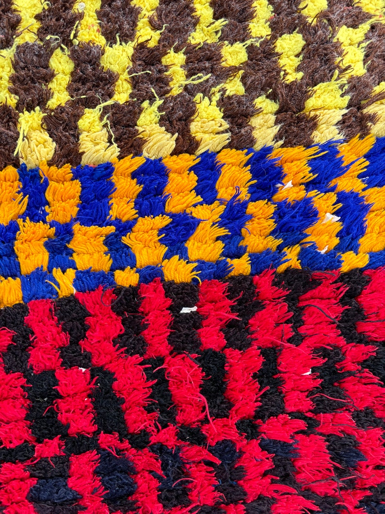 Vintage Moroccan Rug Boucherouite 100x210 Cm, Pink Berber Rug for