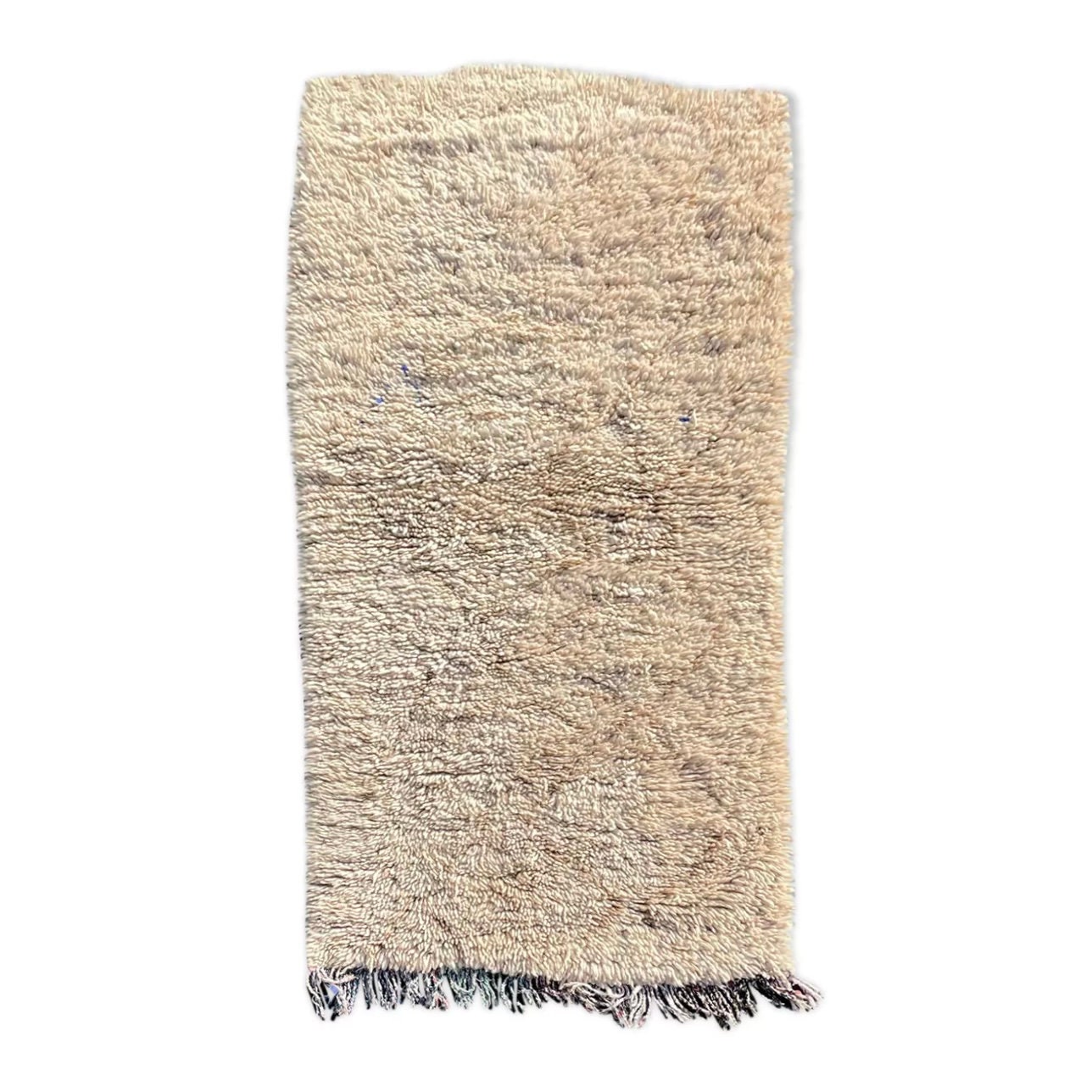 Tapis Marocain Beni Ourain 95×190 cm, Tapis Berbere Blanc, en Laine