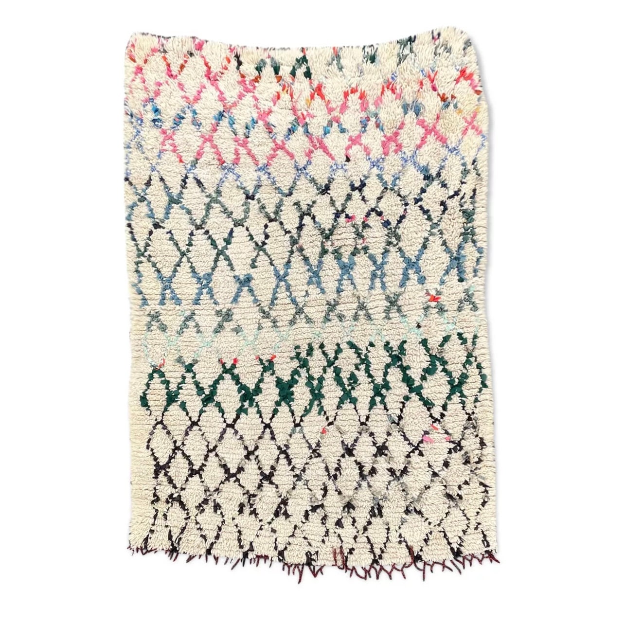 Vintage Azilal Morocan Wool Rug 70x175cm , Hand Made Rug, Berber Rug