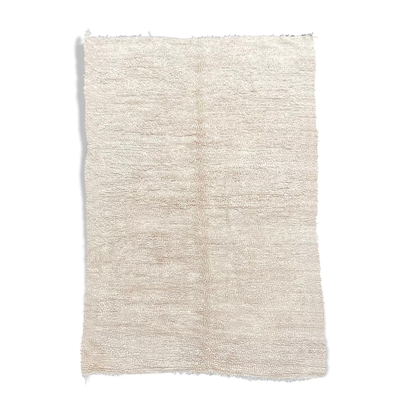 Tapis Marocain Beni Ourain 180×270 cm, Tapis Berbere Blanc en Laine