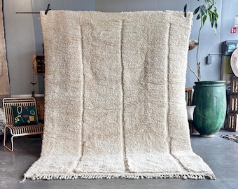 Modern Berber Moroccan Rug – Handmade Wool Rug – Luxury Beni Ouarain Rug – Boho Chic Rug – Brown Moroccan Rug