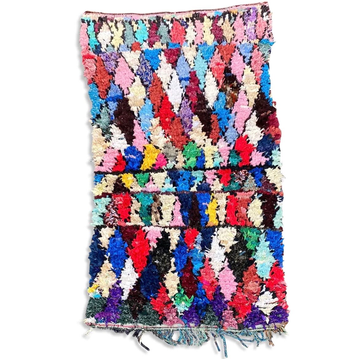 Tapis Berbere Boucherouite 115×210 cm, Tapis Marocain Fait Main