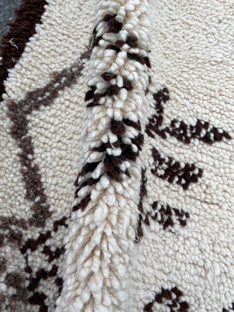 Moroccan beni Ourain Rug, Living Room Runner Rug 80x225 cm, White Beni Ourain Rug, Berber Wool Rug, Modern Area Rug, Tapis Berbère couloir image 8