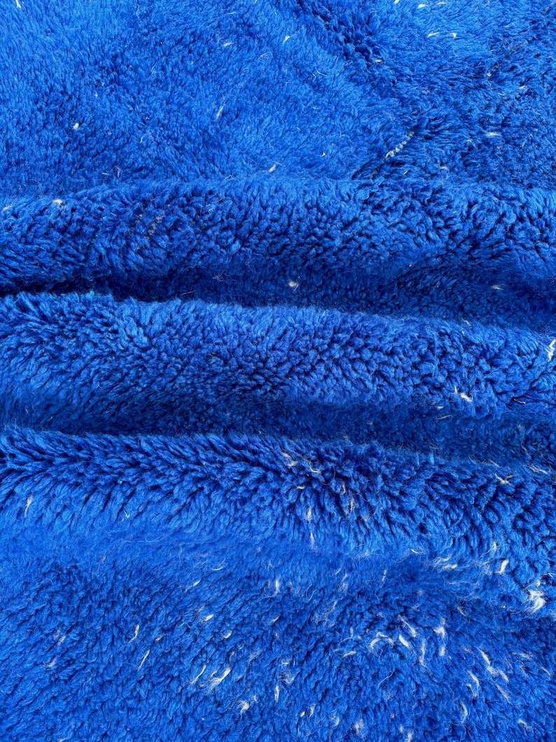 Blue Majorelle rug, Authentic Moroccan rug, Berber carpet, Genuine Wool rug, Handmade rug, Beni ourain style, Area rug, Tapis berbere bleu image 10