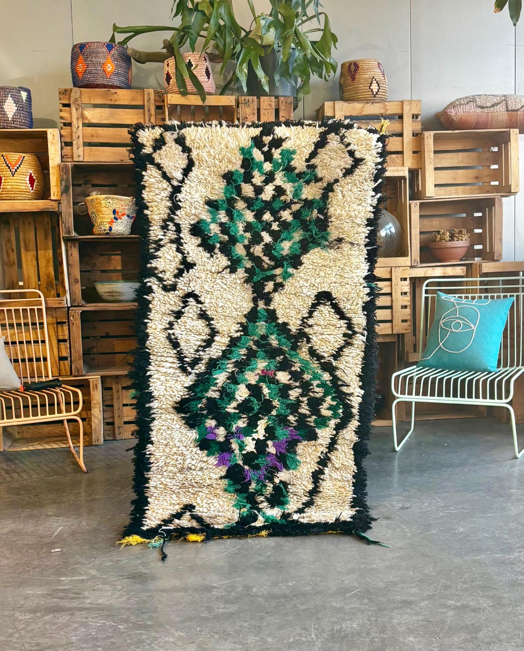Moroccan Rug for Interior Living Room 85x160 Cm, Berber Hand Made ...