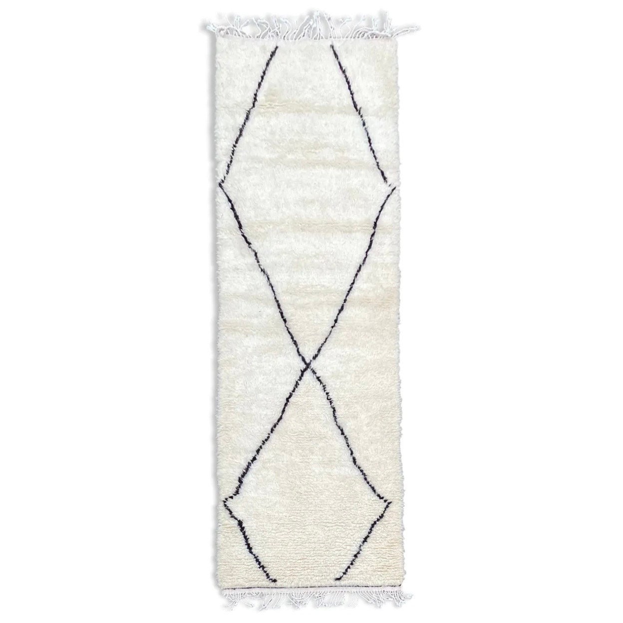 Tapis Berbere Couloir Beni Ouarain 90×310 cm, Tapis Moderne en Laine