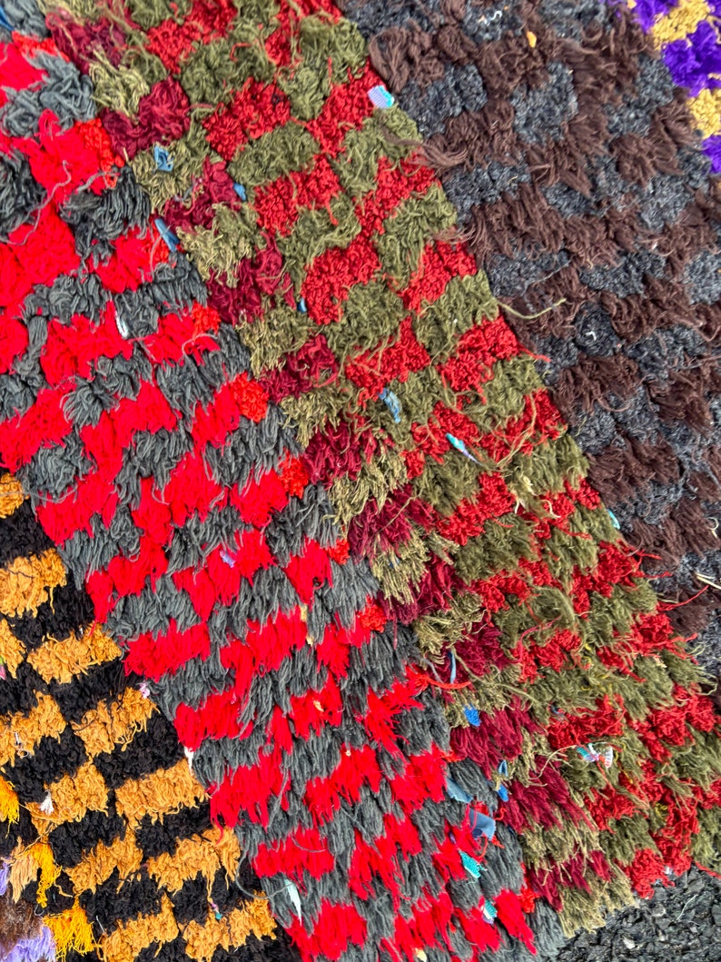 Vintage Moroccan Rug Boucherouite 100x210 Cm, Pink Berber Rug for