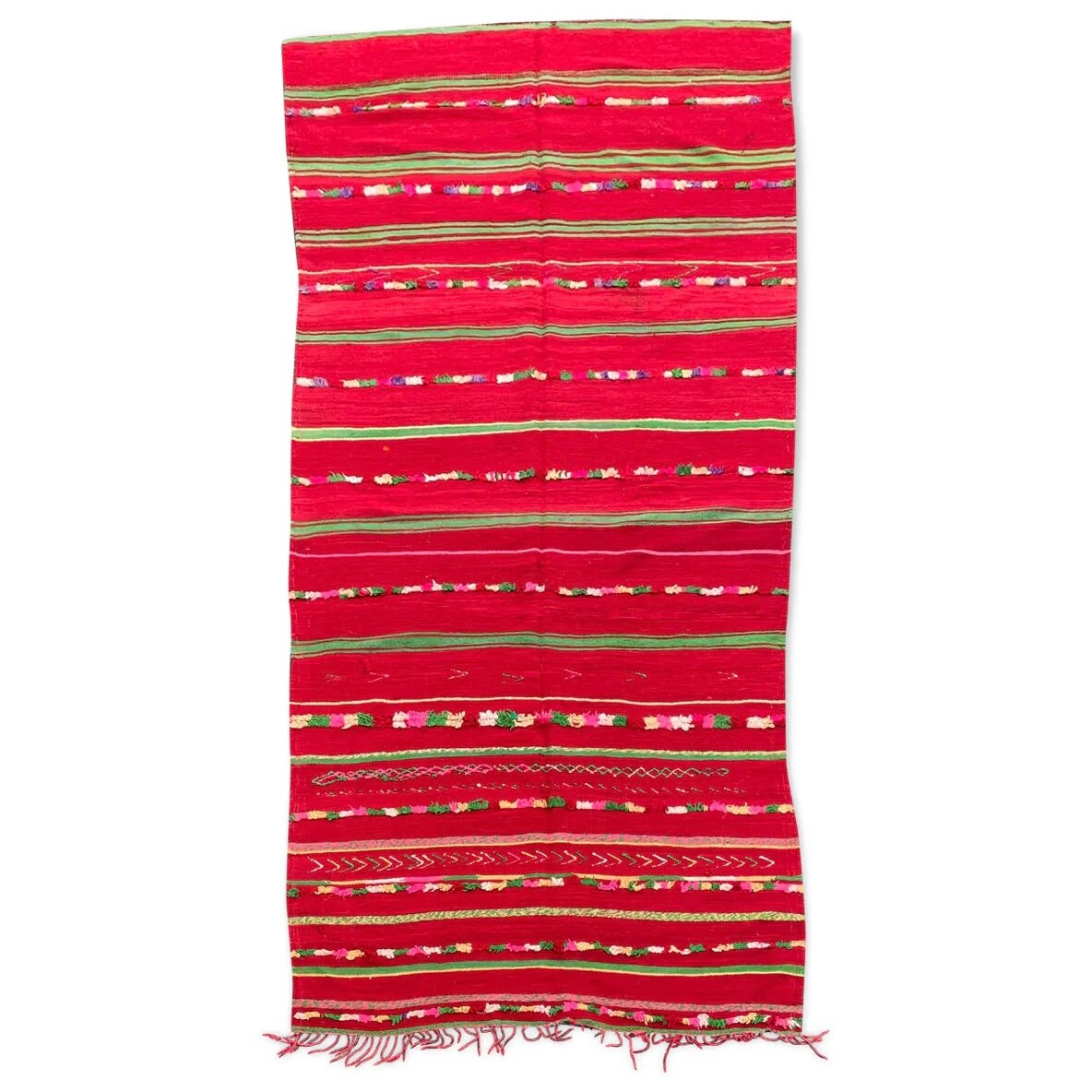 Tapis Berbere Kilim Vintage 175×390 cm, Tapis en Coton Fait Au Maroc