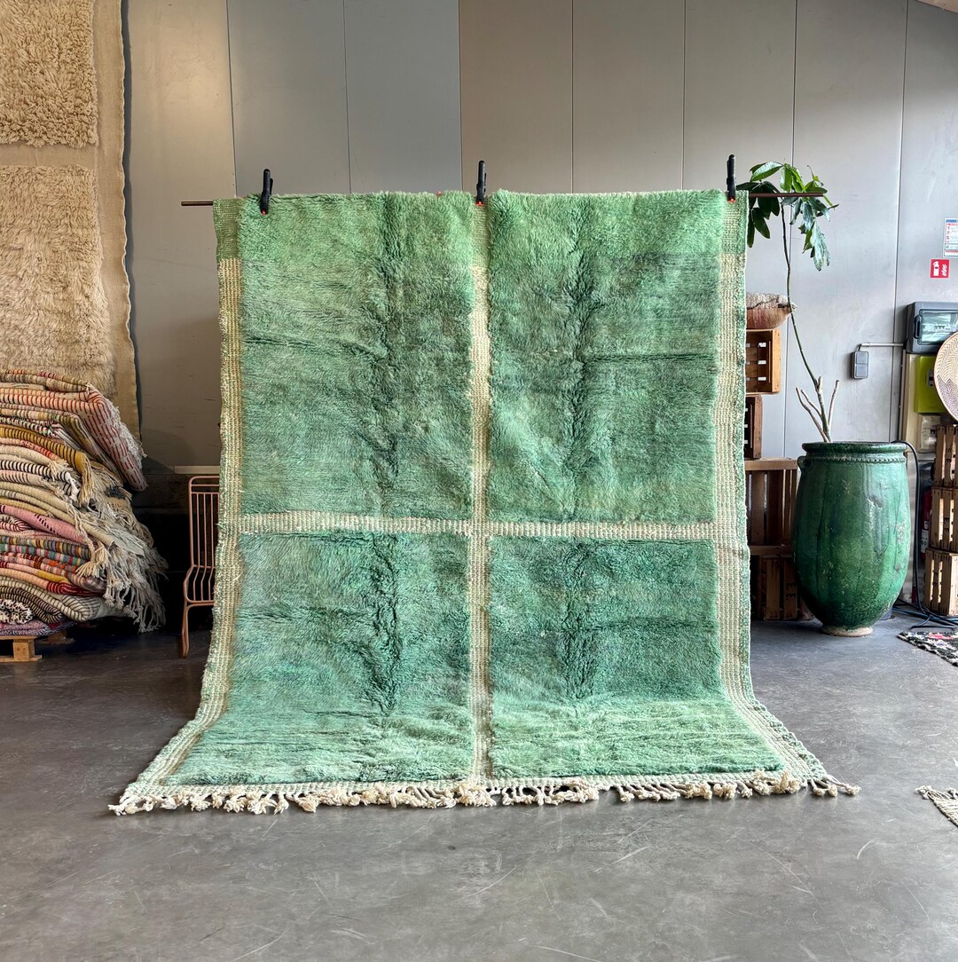 Moroccan Modern Green Rug, Authentic Moroccan Rug, Berber Carpet ...