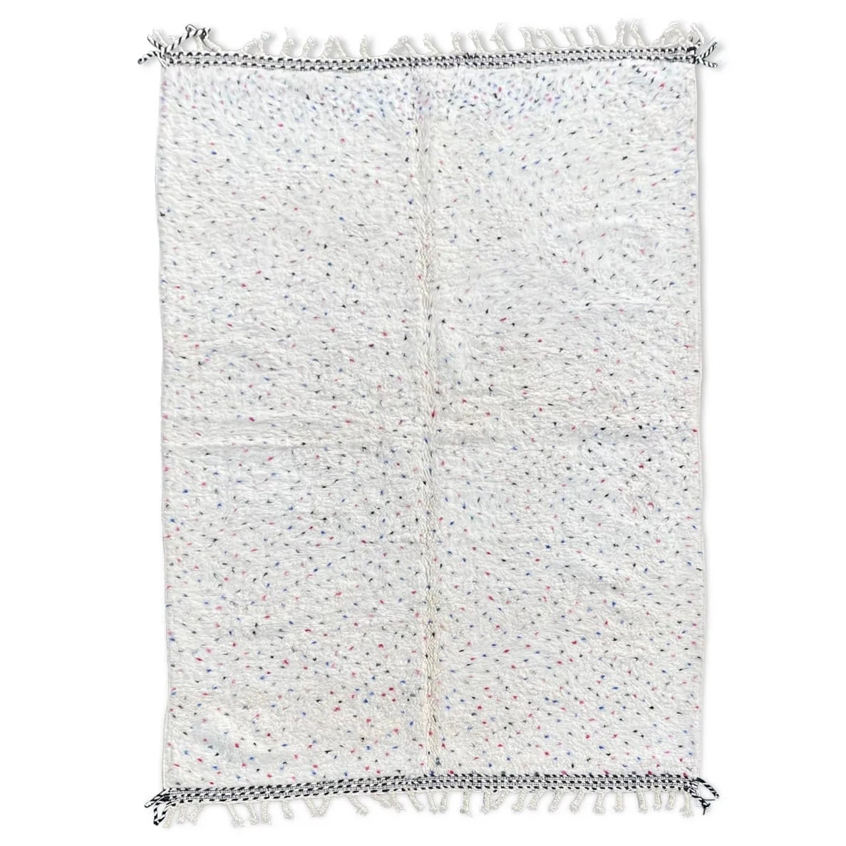 Tapis Berbere Beni Ouarain 200×300 cm Grand Tapis Blanc