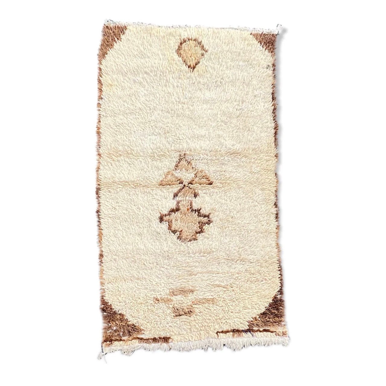 Tapis Berbere Beni Ouarain 85×160 cm, Tapis en Laine Du Maroc Fait Main