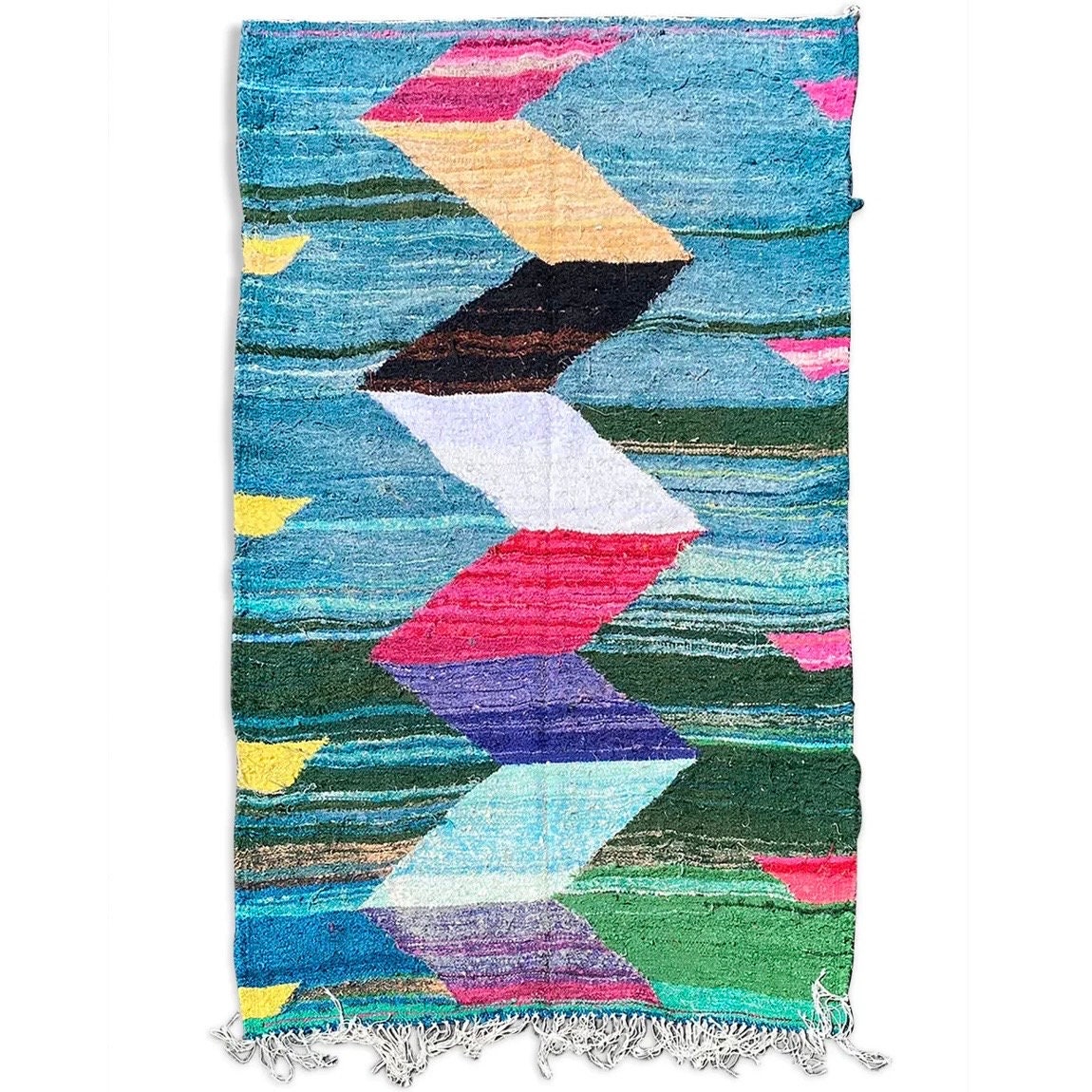 Tapis Berbere Kilim 145×270 cm, Tapis Coloré en Coton Fait Main