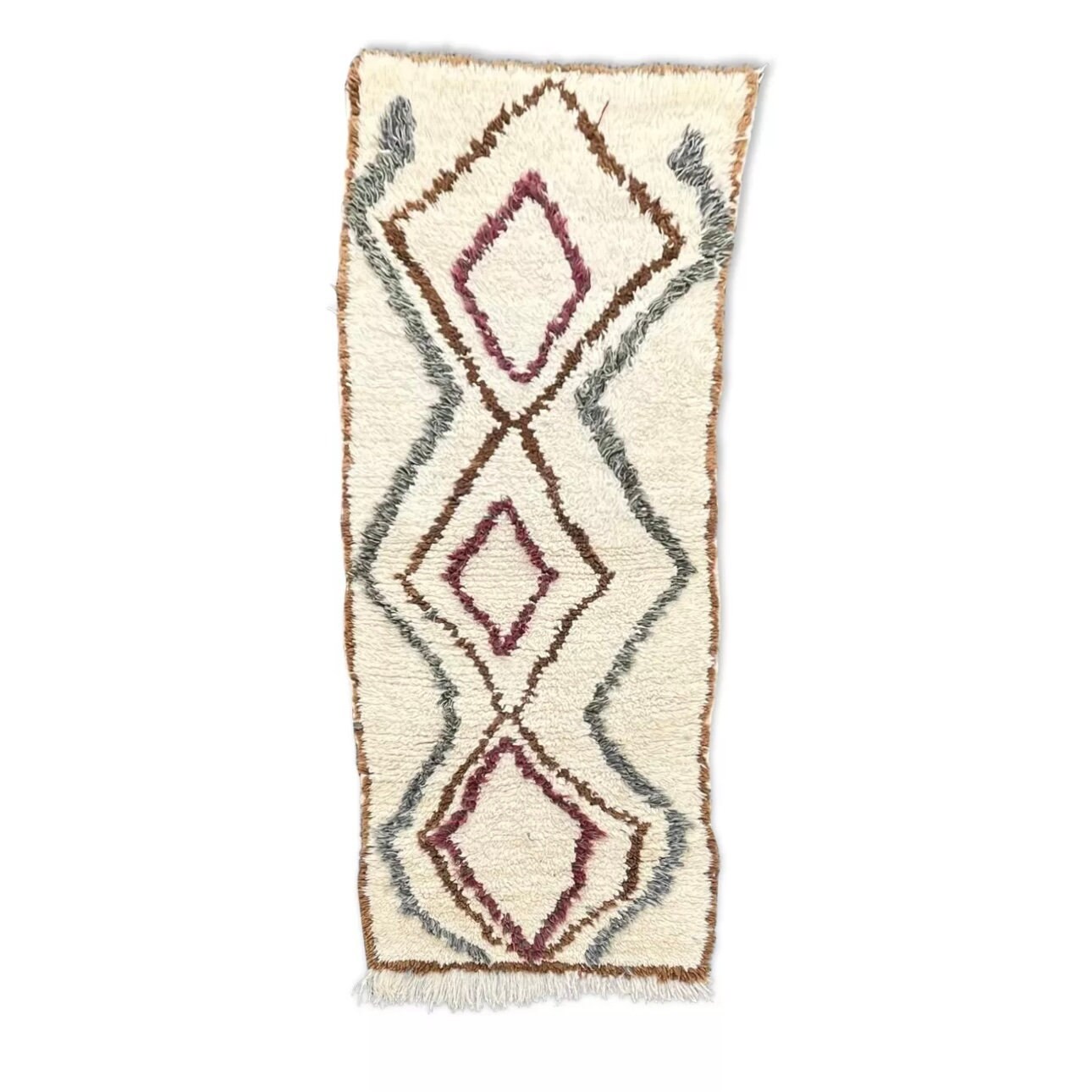 Berber Moroccan Beni Ouarain Wool Rug 70x170 cm