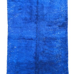 Blue Majorelle rug, Authentic Moroccan rug, Berber carpet, Genuine Wool rug, Handmade rug, Beni ourain style, Area rug, Tapis berbere bleu image 2