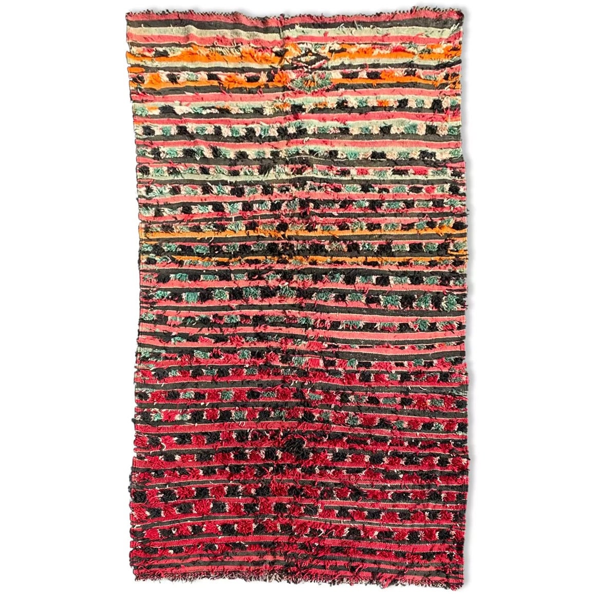 Tapis Berbere Kilim Vintage 170×350 cm, Tapis Rouge , Coloré Marocain en Coton