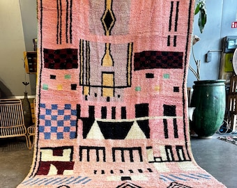 Modern Moroccan Berber Rug 200x310cm – Handmade Wool Rug | Colorful Beni Ouarain Luxury Rug | Boho Chic Rug