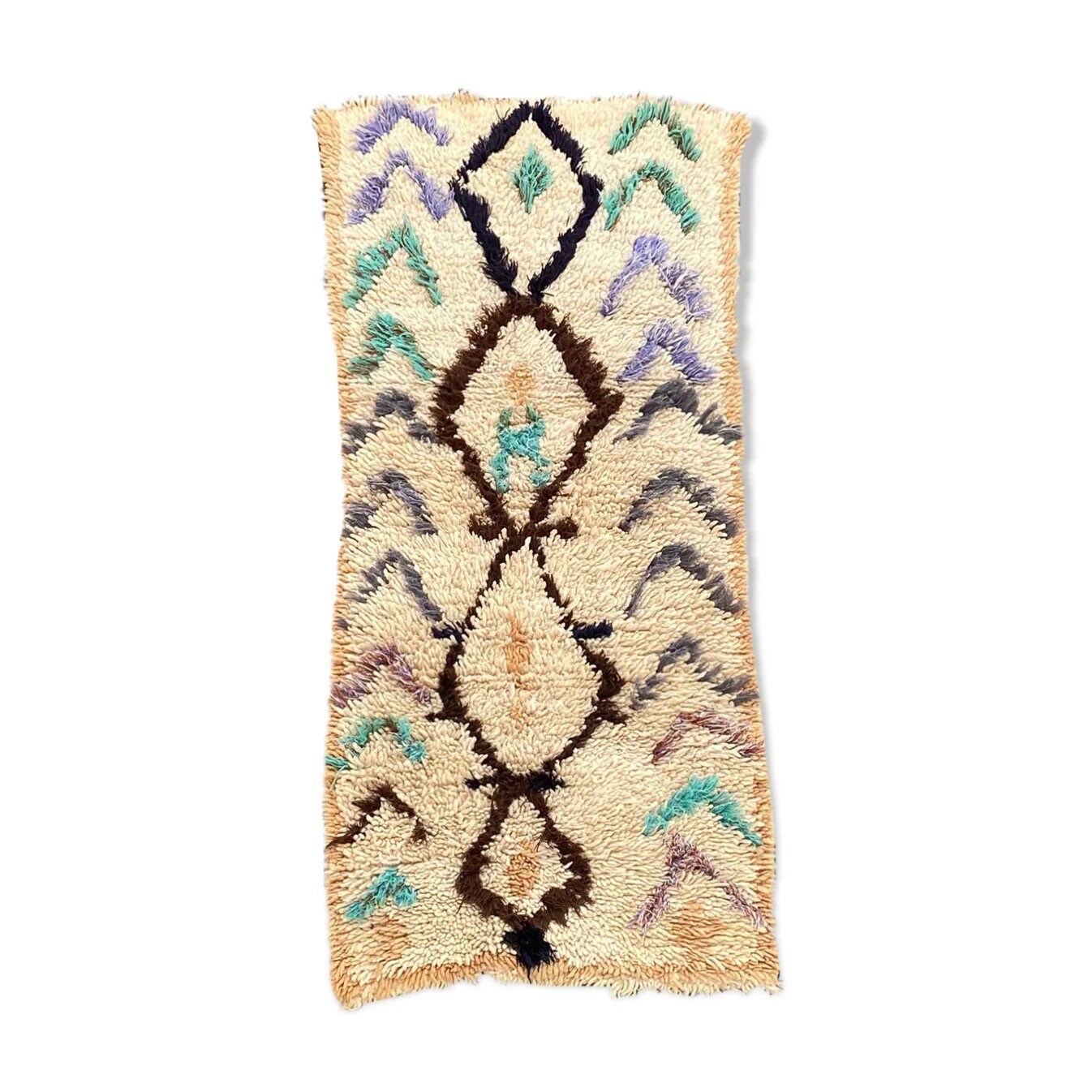 Petit Tapis Marocain Vintage de La Région Azilal 80x170 cm