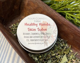 Healthy Hands Skin Salve -Organic, hand-crafted herbal salve for dry skin and skin irritations