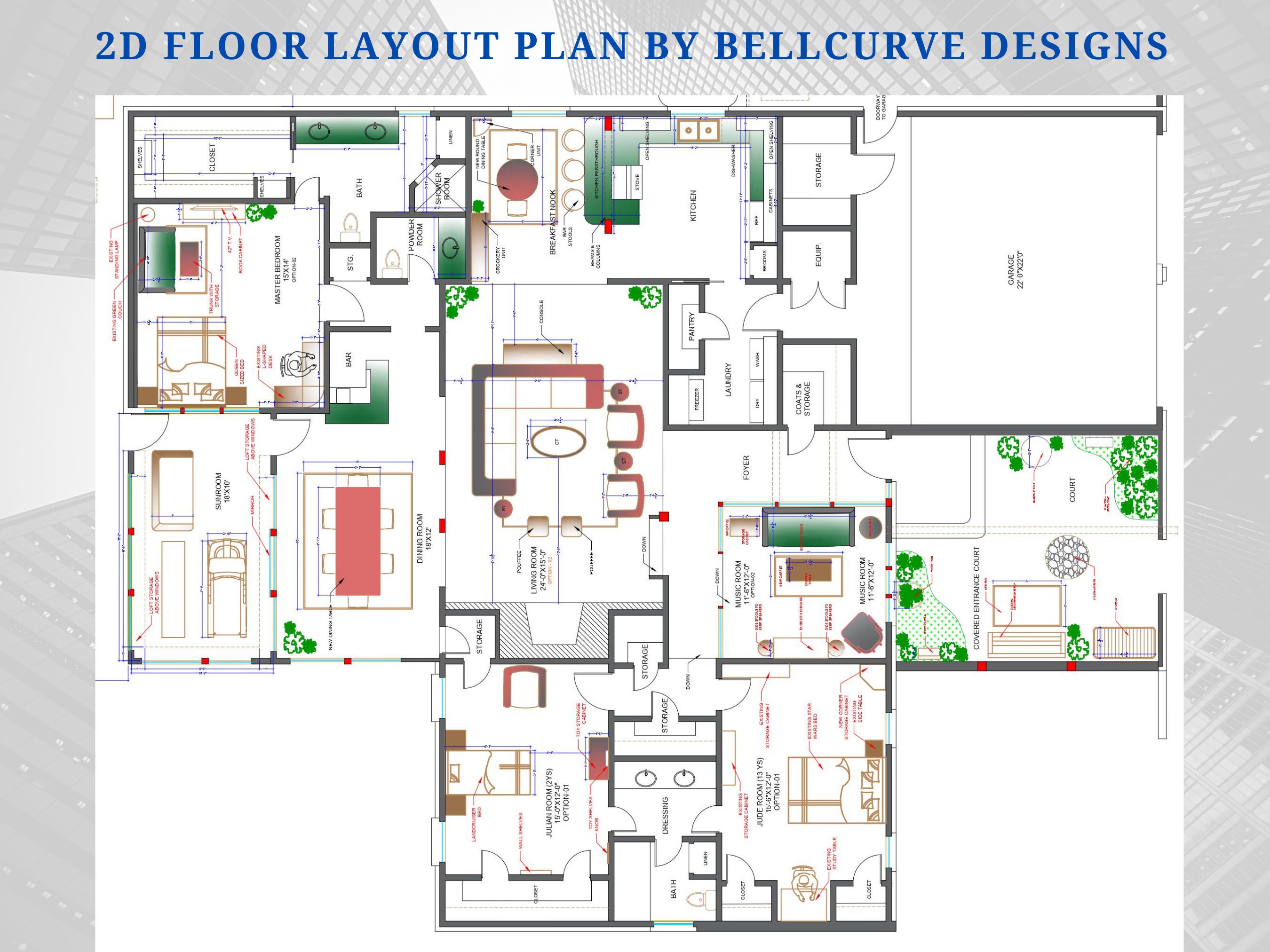 Custom Detailed 2D Floor Plan Online Interior Design Etsy