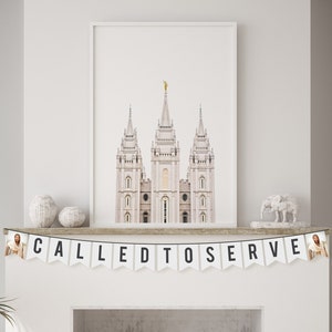 Printable Called To Serve Hanging Banner mit Bild von Jesus Christus im Instant Download PDF