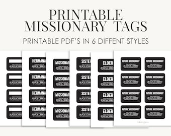 LDS Missionary Tags for Kids (Bundle of 6)