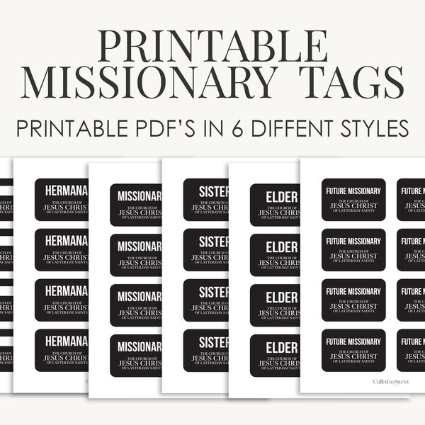 LDS Missionary Tags for Kids (Bundle of 6)