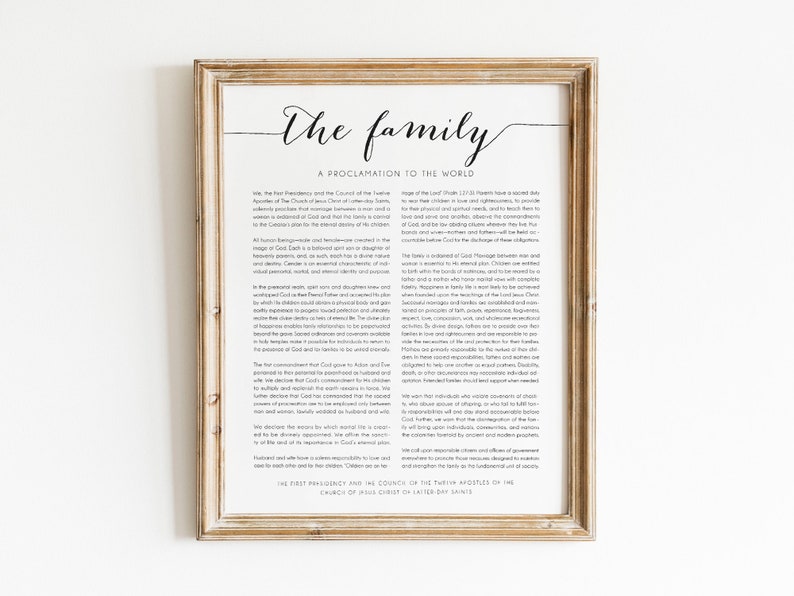 The Family Proclamation LDS Printable Digital Art - Etsy