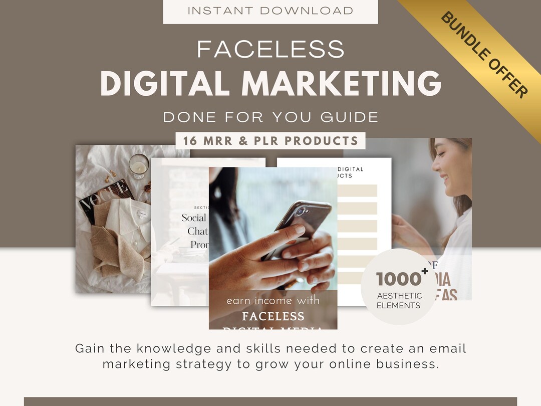 Faceless Digital Marketing Guide Bundle With Master Resell Rights ...