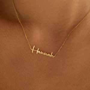 Simple Name Necklace, 14K Gold Name Necklace | Handwriting Name Necklace, Dainty Name Necklace | Script Name Necklace, Tiny Name Necklace