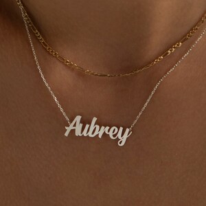 14K Gold Name Necklace, Nameplate Necklace | Cursive Name Necklace, Script Name Necklace | Dainty Name Necklace, Personalized Name Necklace