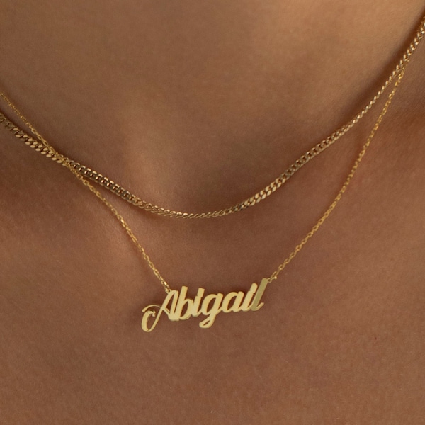 14K Gold Name Necklace, Handwriting Name Necklace | Script Name Necklace, Cursive Name Necklace | Personalized Name Necklace, Custom Name