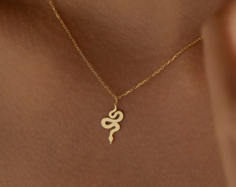 14K Gold Snake Necklace, Serpent Necklace | Medusa Necklace, Animal Necklace, Gold Snake Jewelry | Snake Pendant, Snake Choker, Snake Charm