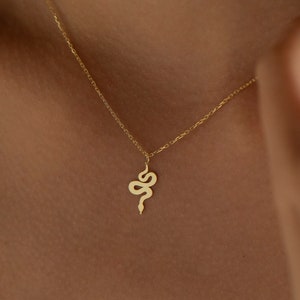 14K Gold Snake Necklace, Serpent Necklace | Medusa Necklace, Animal Necklace, Gold Snake Jewelry | Snake Pendant, Snake Choker, Snake Charm