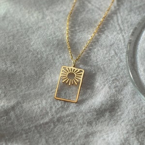 Gold Sun Necklace, Sunburst Necklace | Gold Sun Charm, Sun Pendant Necklace | Celestial Necklace Choker, Astrology Necklace, Space Necklace