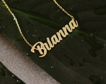 Dainty Name Necklace, 14K Gold Name Necklace | Custom Name Necklace, Personalized Name Necklace | Nameplate Necklace, Name Plate Necklace